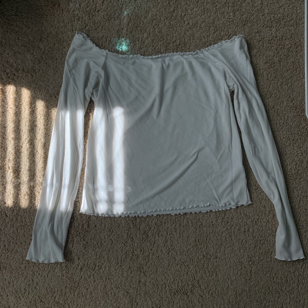 white off the shoulder long sleeve